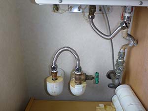 ガス給湯器のバイパス（設置後）