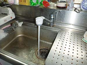 台所（給水管）洗浄後
