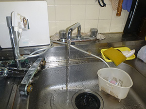 台所水栓（給水管）　洗浄後